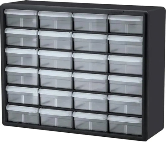 24 Drawer Plastic Storage Cabinet For Garage And Workshop Organization