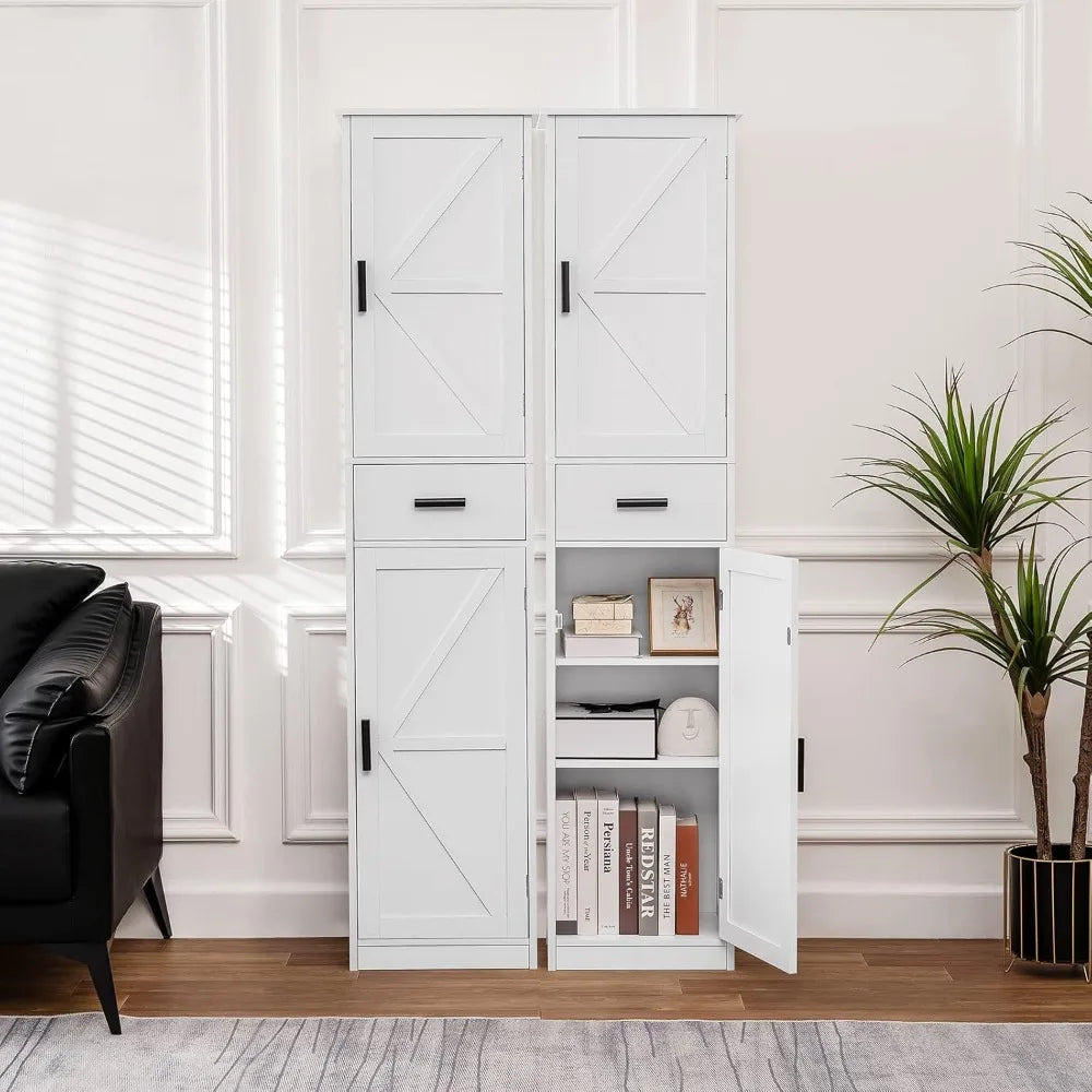 Hign-concerned Bathroom Cabinet With 6 Shelves Drawers