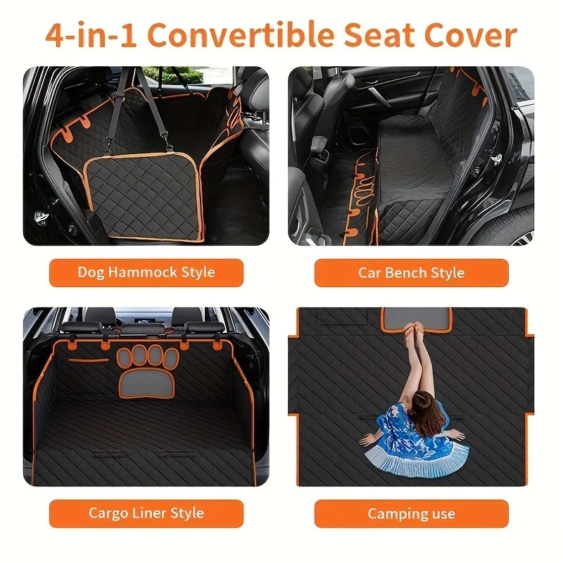 NONECN Dog Seat Cover Hammock for Cars Anti Slip Rear
