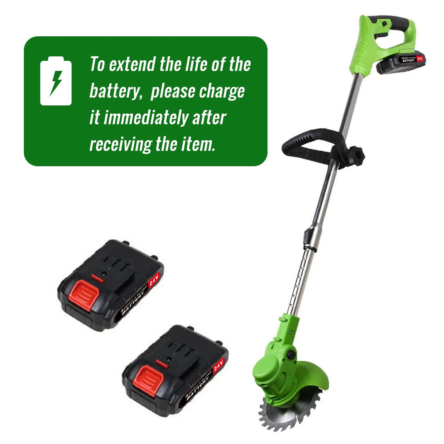 Electric Cordless Weed Trimmer 2 In 1 String Grass Cutter