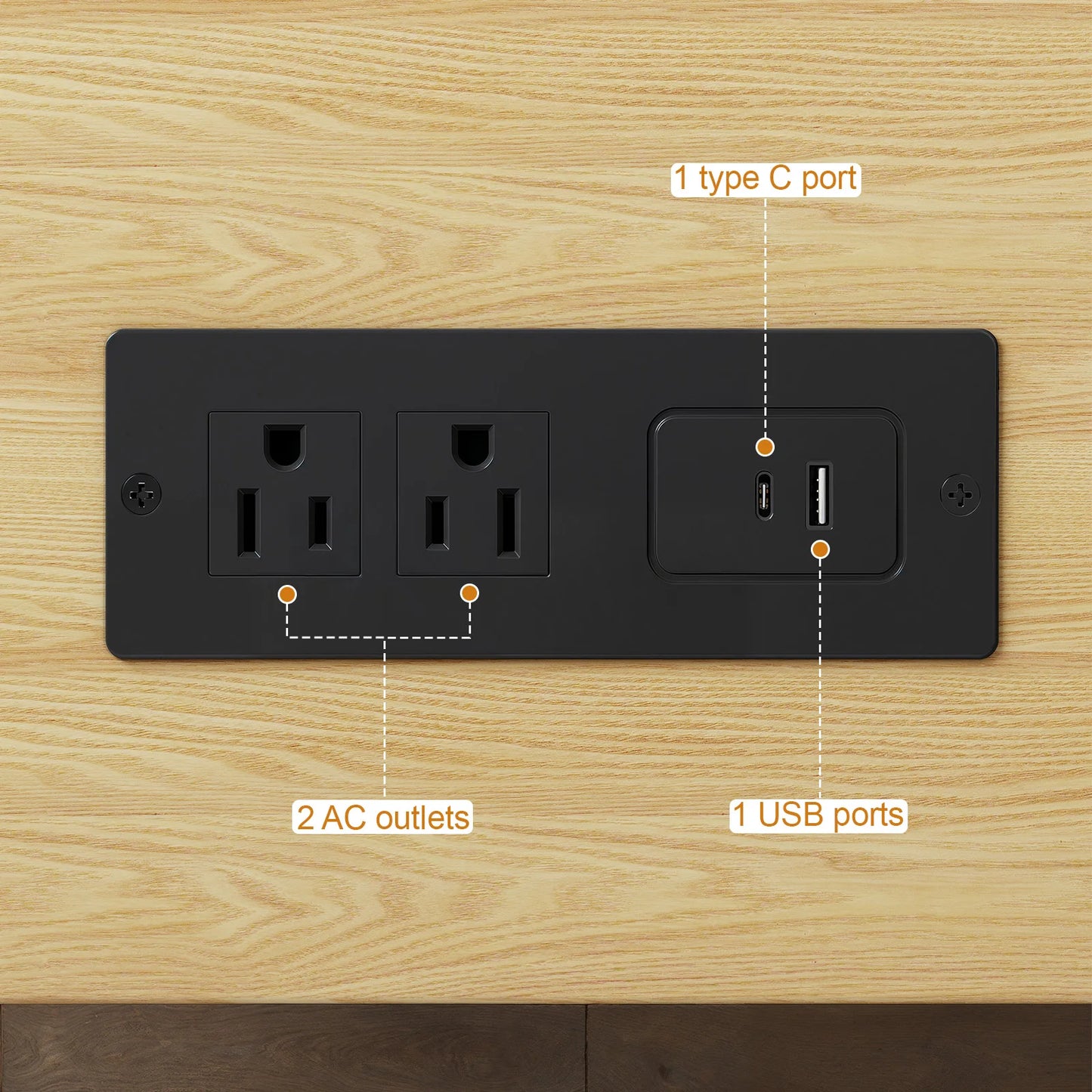 TV Stand With Power Outlet, Storage Drawer And Adjustable Shelves