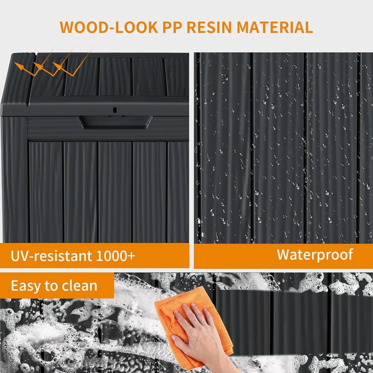 Waterproof Deck Box Lockable Outdoor Storage For Patio Furniture