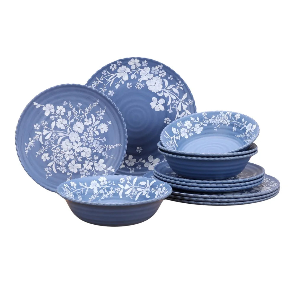 Dinnerware Bamboo Melamine Dinnerware Set With Floral Design