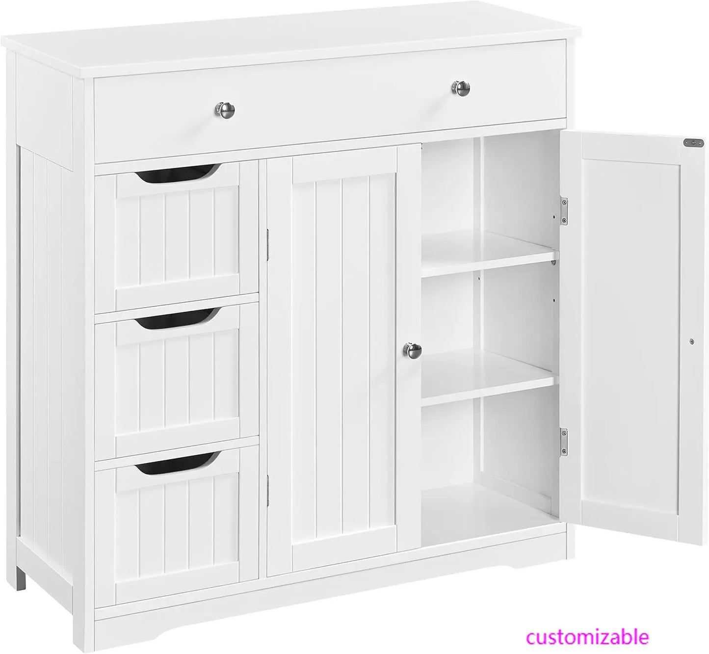 XMSJ Free Standing Bathroom Cabinet With Drawers And Doors