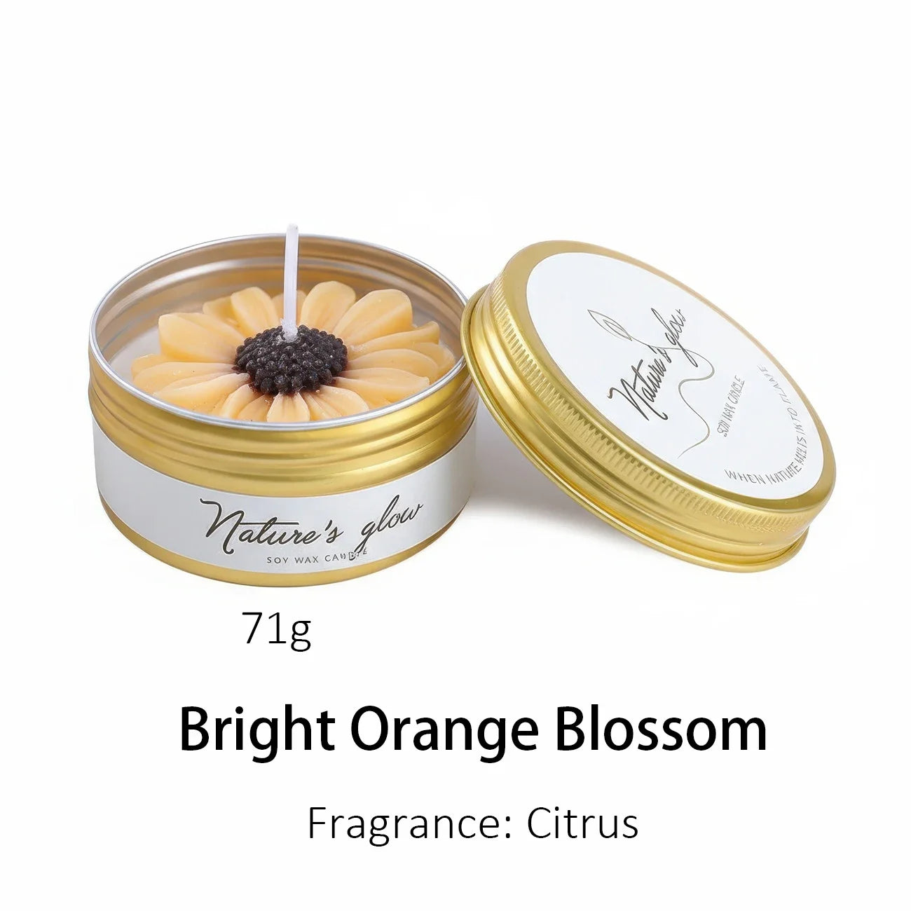 Chamomile Scented Soy Wax Candle Tin for Bedroom Decor Romantic Gift for Women