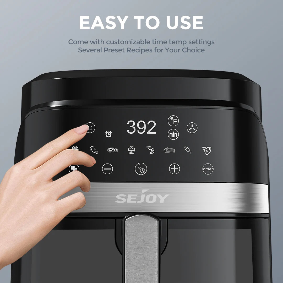 Sejoy Air Fryer 8-In-1 6L Oilless Cooker Roast Bake Dehydrate