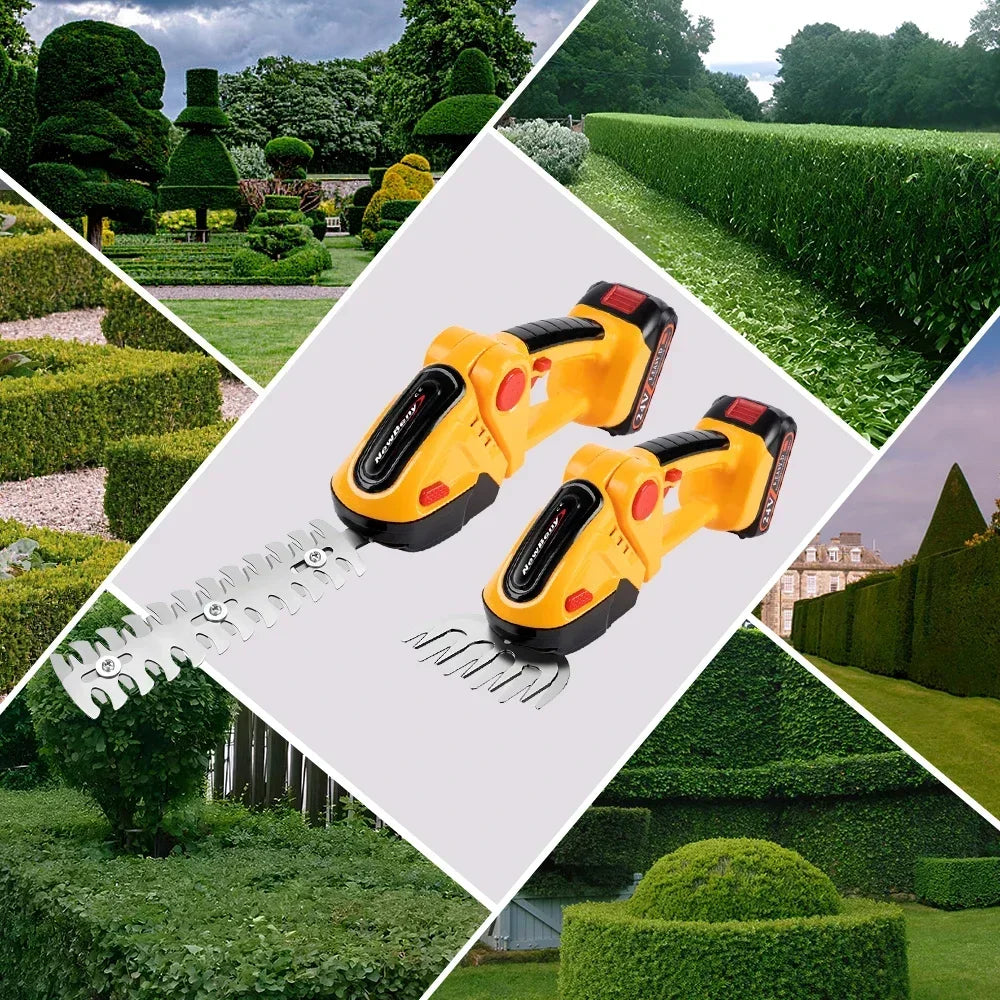 Cordless 2 In 1 Hedge Trimmer Garden Tool Rechargeable Battery