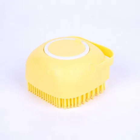 2-In-1 Pet Bath Massage Brush With Silicone Shampoo Storage