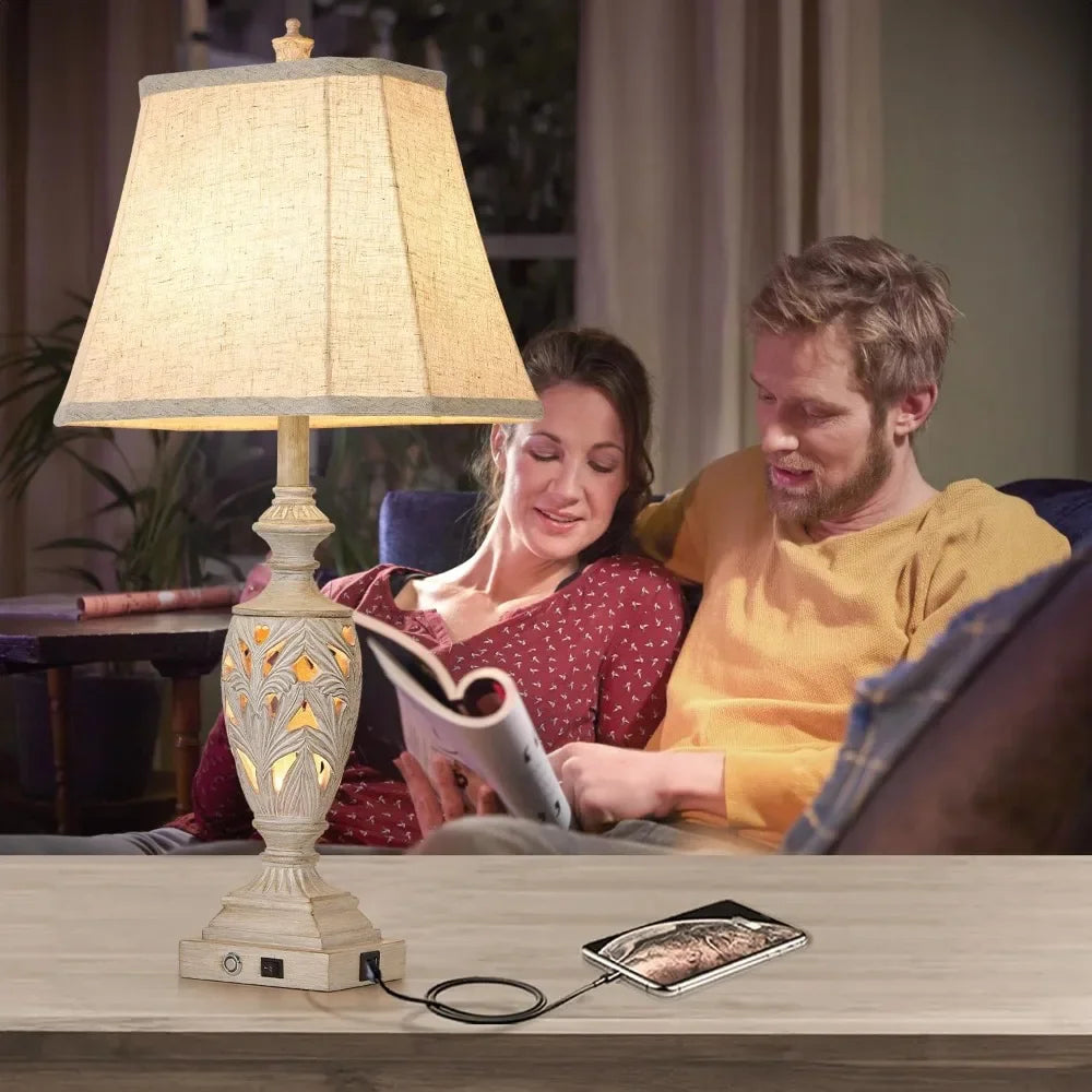 XMSJ Customizable Touch Control Traditional Table Lamps