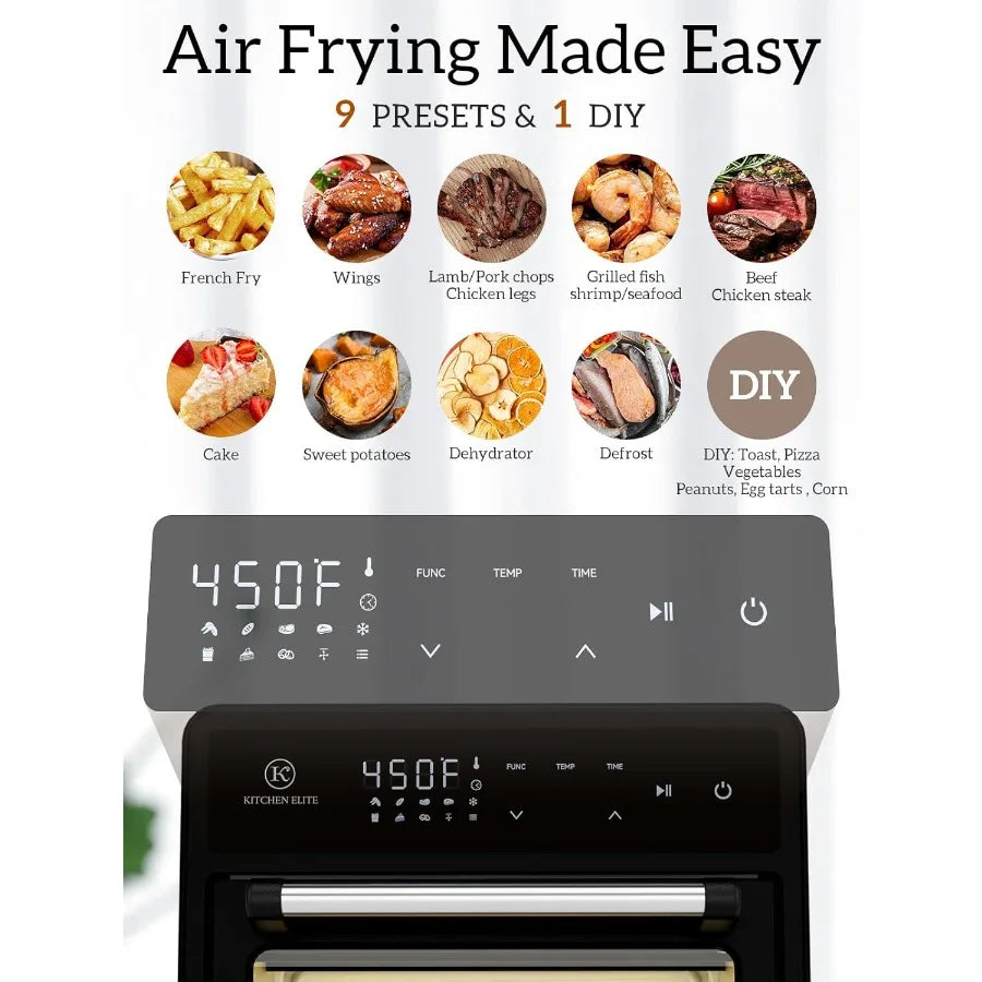 AbayHign-concerned StainlessSteel Air Fryer Toaster Oven 10 In 1 Convection