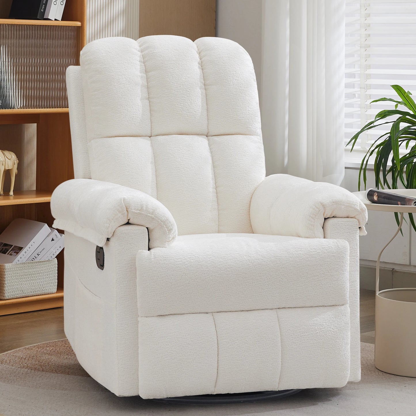 Korser Swivel Rocker Recliner Chair With Side Pockets