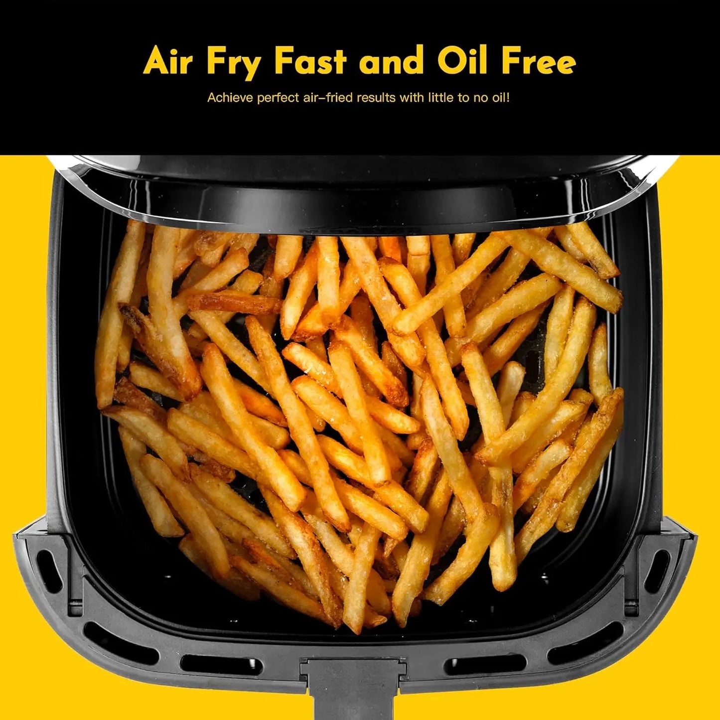 Iosn Stainless Steel Air Fryer With Visual Window Square Basket
