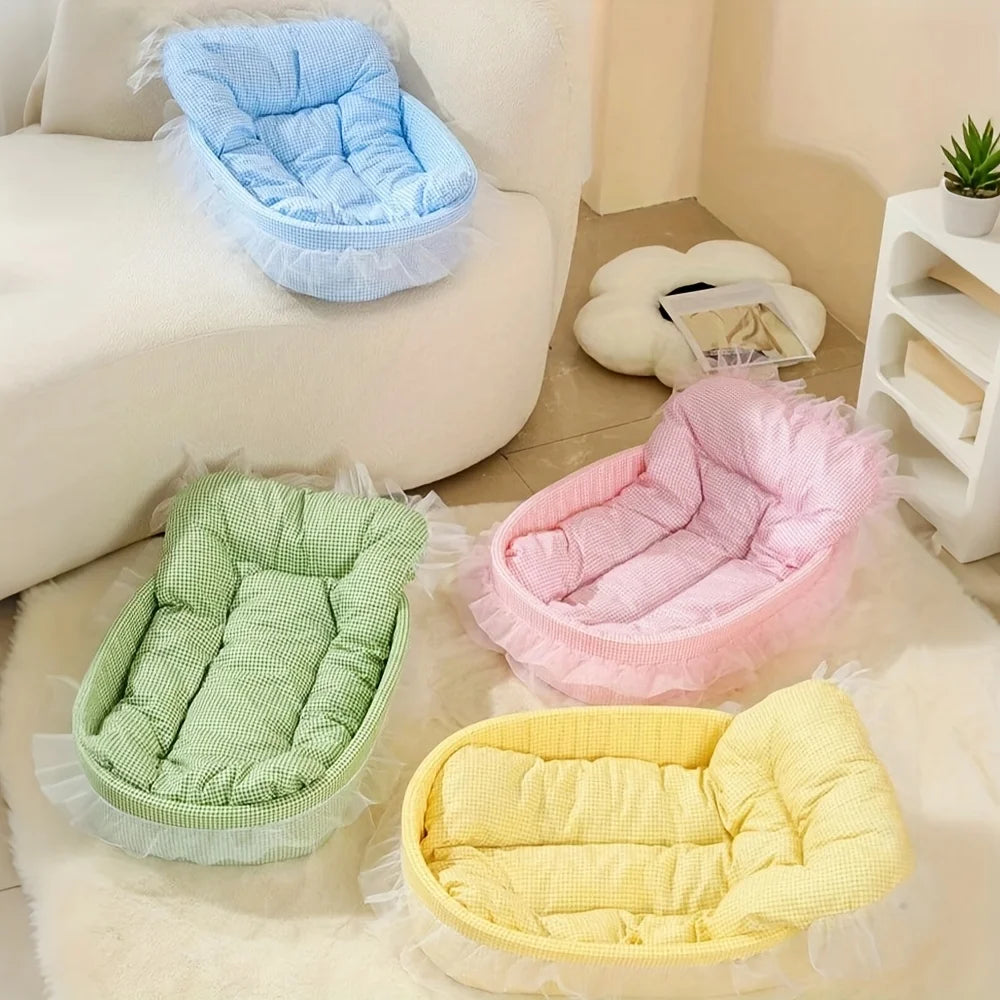 Cute Lace Trimmed Pet Princess Bed For Small Dogs Cats