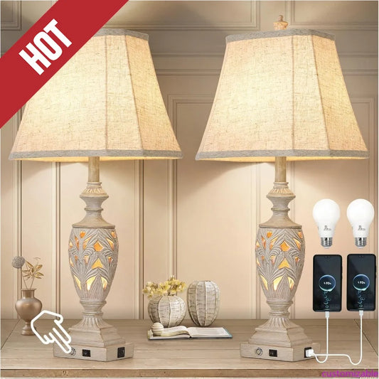 XMSJ Customizable Touch Control Traditional Table Lamps