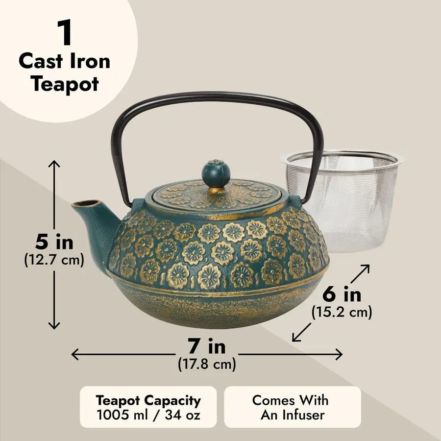Cast Iron Tea Kettle With Infuser Japanese Teapot Loose Leaf
