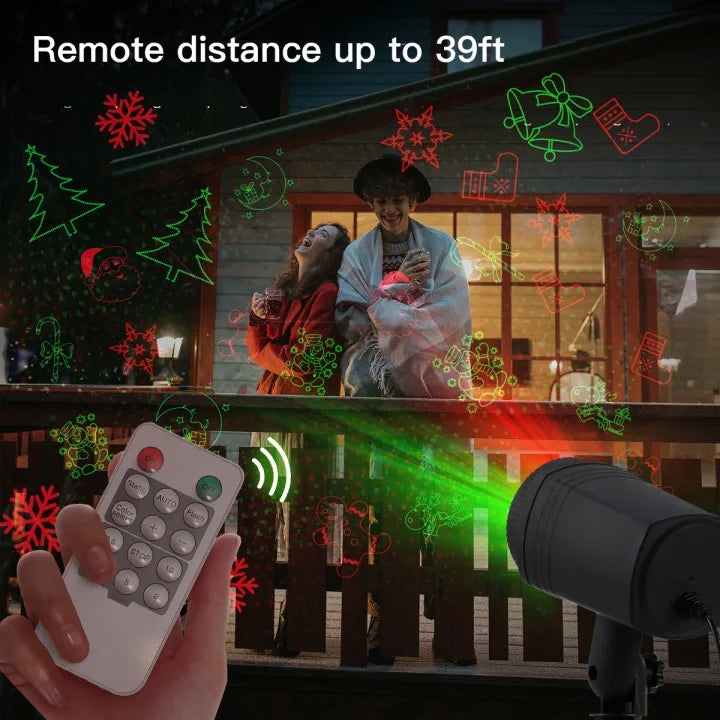 Christmas Outdoor Projector Lights With Remote 12 Decoration Patterns