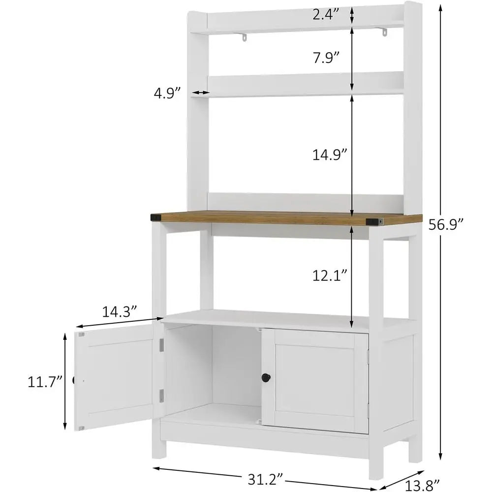 OLOEY Stand Bakers Rack Cabinet Freestanding 5-Tier Kitchen Shelves