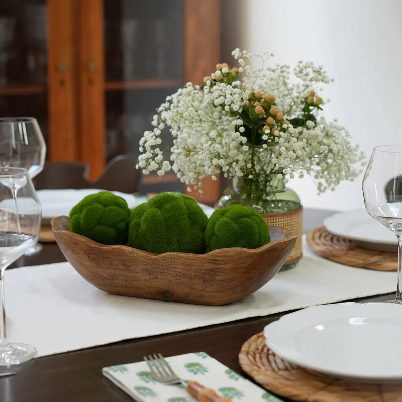 Paulownia Wood Dough Bowl Centerpiece for Tabletop Decor