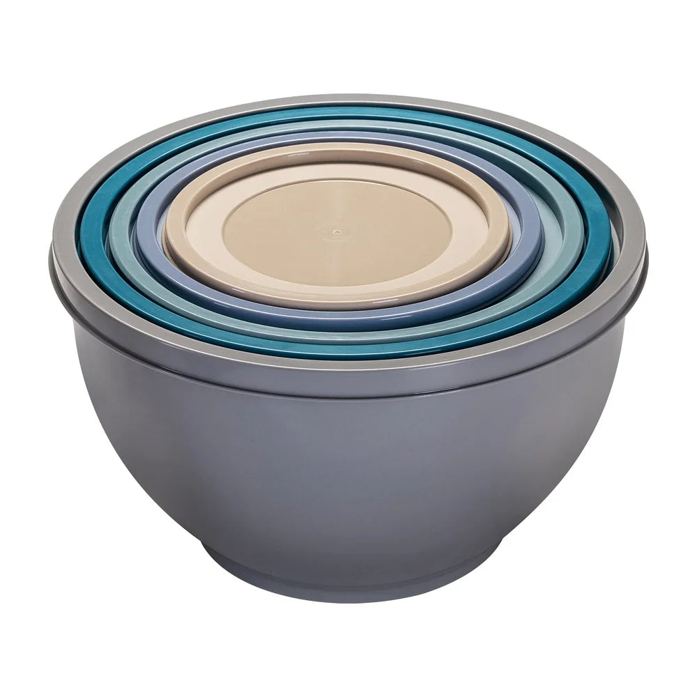 Nonslip Mixing Bowl Set With Lids BPA Free Plastic Kitchen