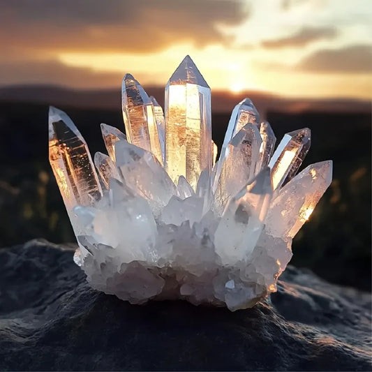 CrystalHola Clear Quartz Crystal Cluster Healing Crystal Ornament