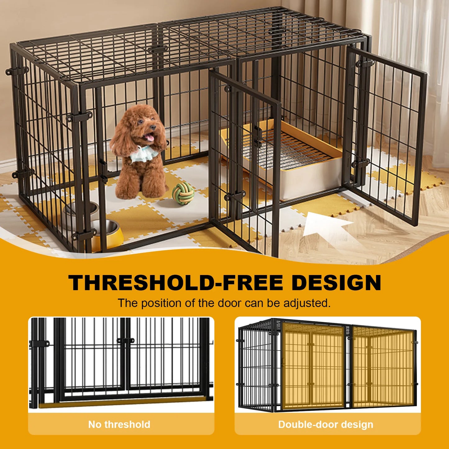 Portable Pet Playpen Iron Wire Kennel For Small Medium Dogs