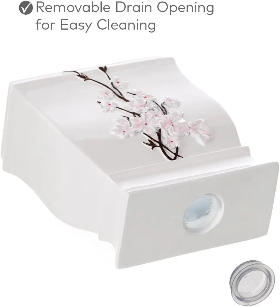 Cherry Blossom Bathroom Accessories Set 4 Piece Dispenser Toothbrush Holder Dish