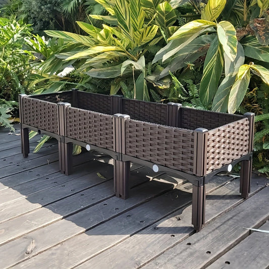 Hign-Concerned Plastic Raised Garden Bed With Legs And Drainage Holes