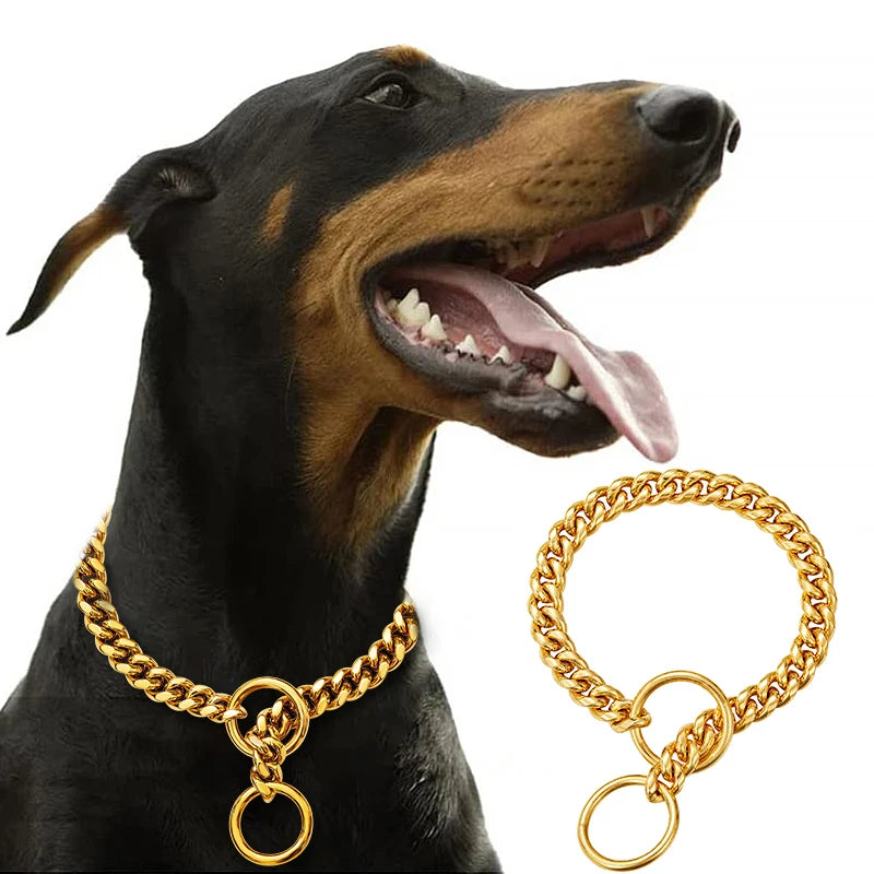 Stainless Steel Chain Collar For Dogs Cuban Link Durable