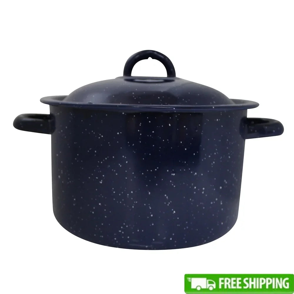 Steel Enamel Stock Pot With Double Handles Oven Safe Cooking