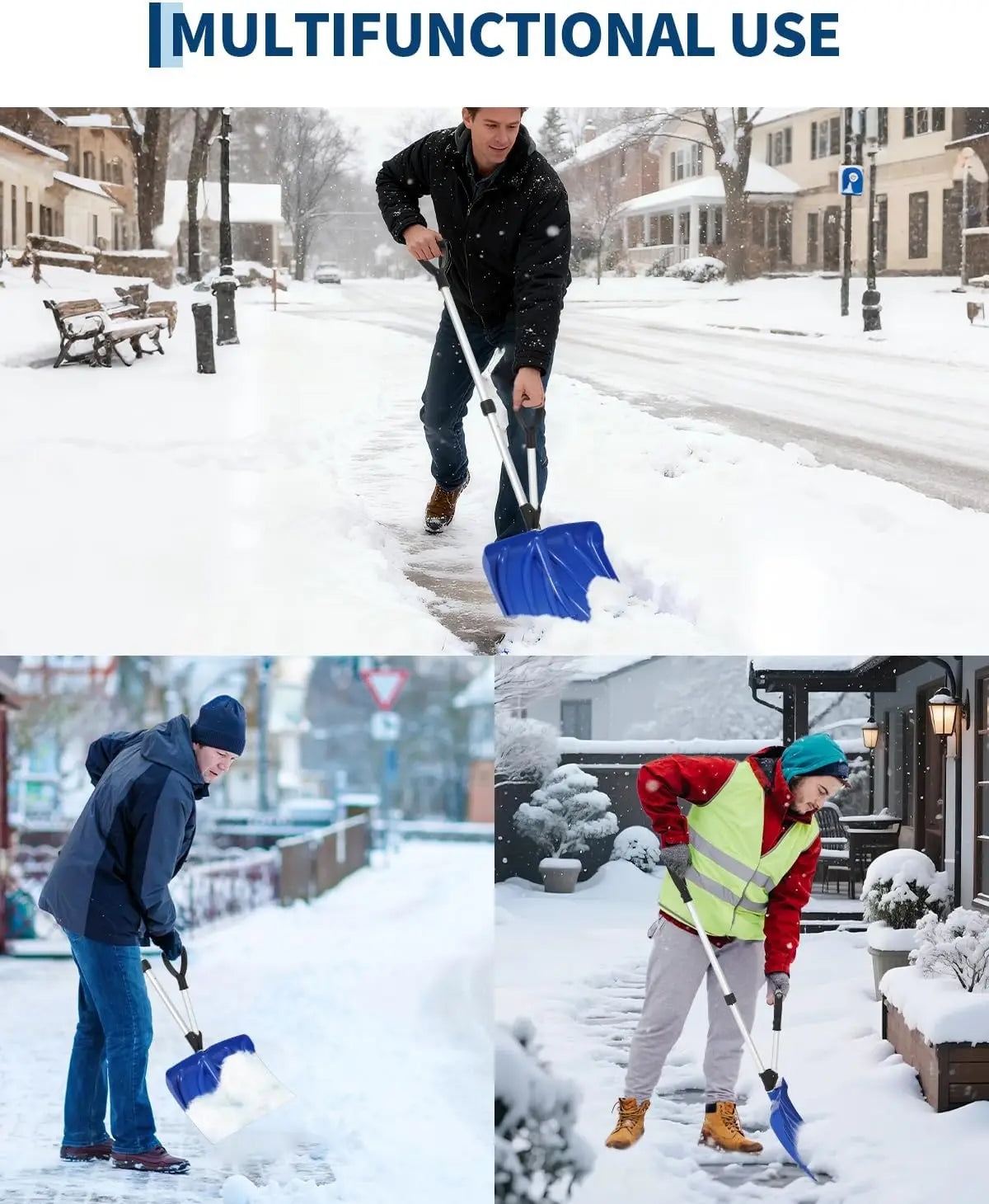 HobbyLane Portable Snow Shovel with Dual D Ring Aluminum Handle