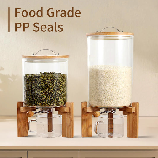 Glass Flour And Cereal Container With Airtight Seal For Kitchen