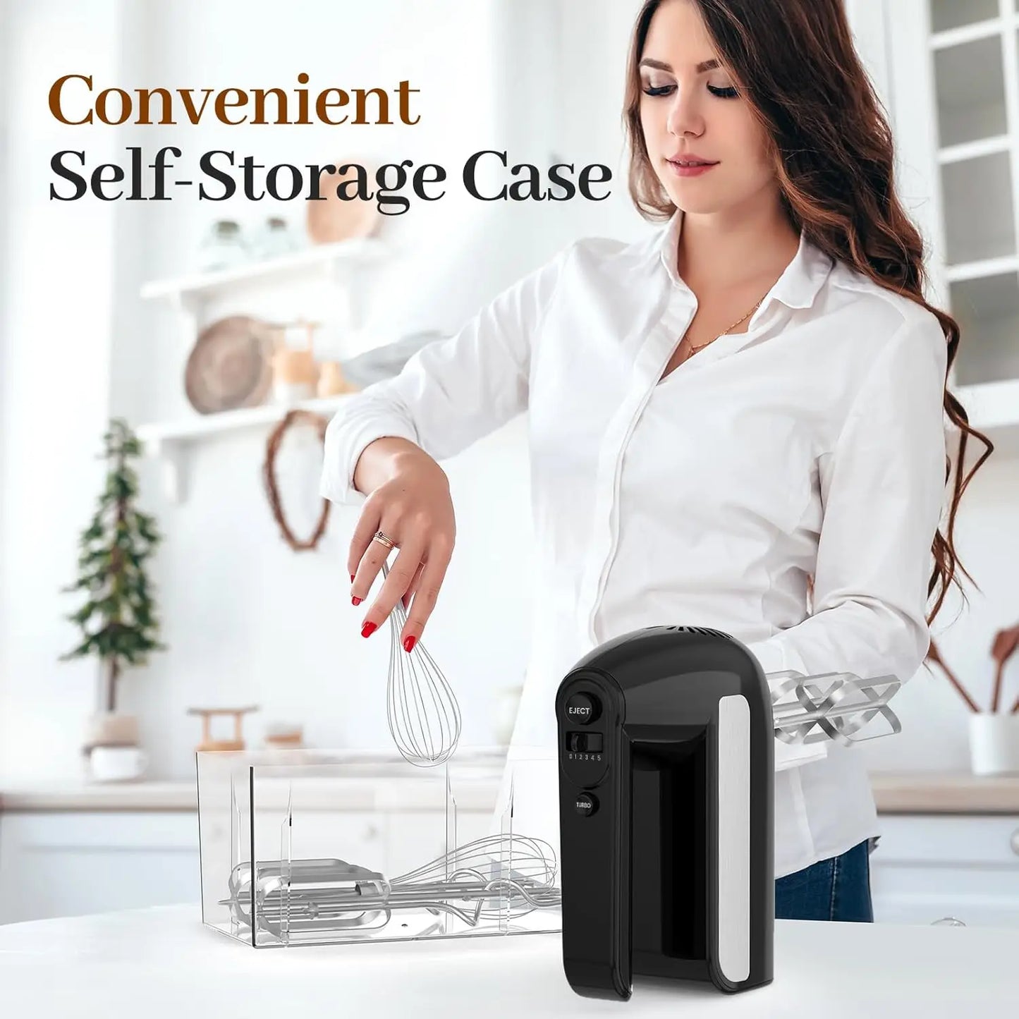 XMSJ 5 Speed Electric Hand Mixer 800W Turbo For Baking