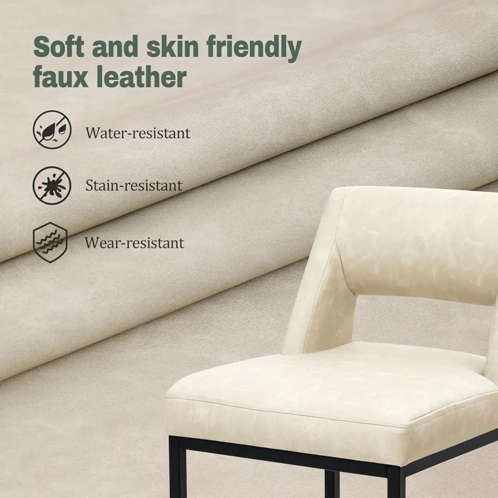 ZHUOTING Modern Bar Stools With Backs Upholstered Faux Leather