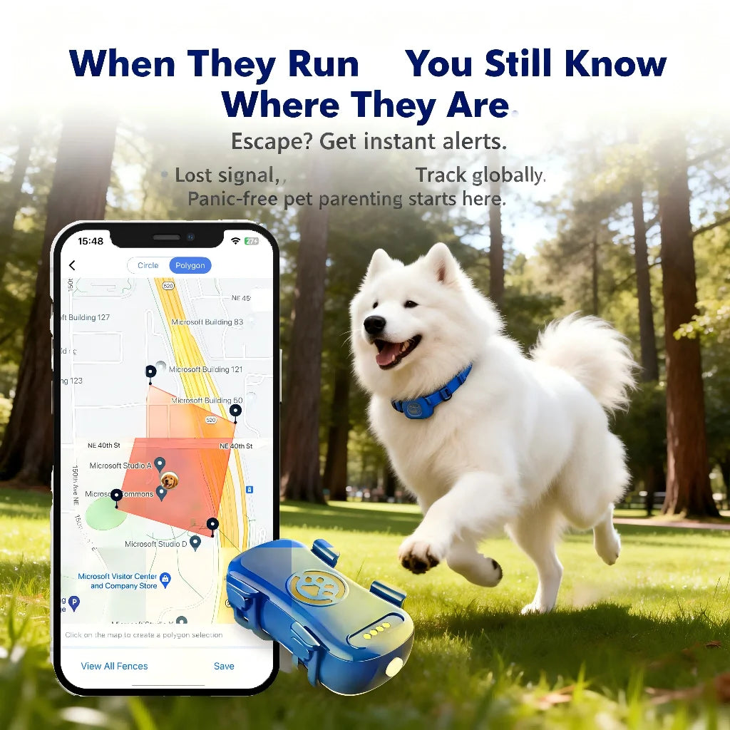 WANWAYTECH GPS Pet Tracker for Dogs and Cats Real Time Tracking