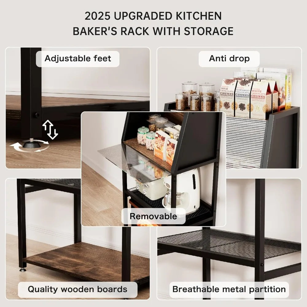 RBXC Baker Rack TwoInOne Bread Box Kitchen Organizer