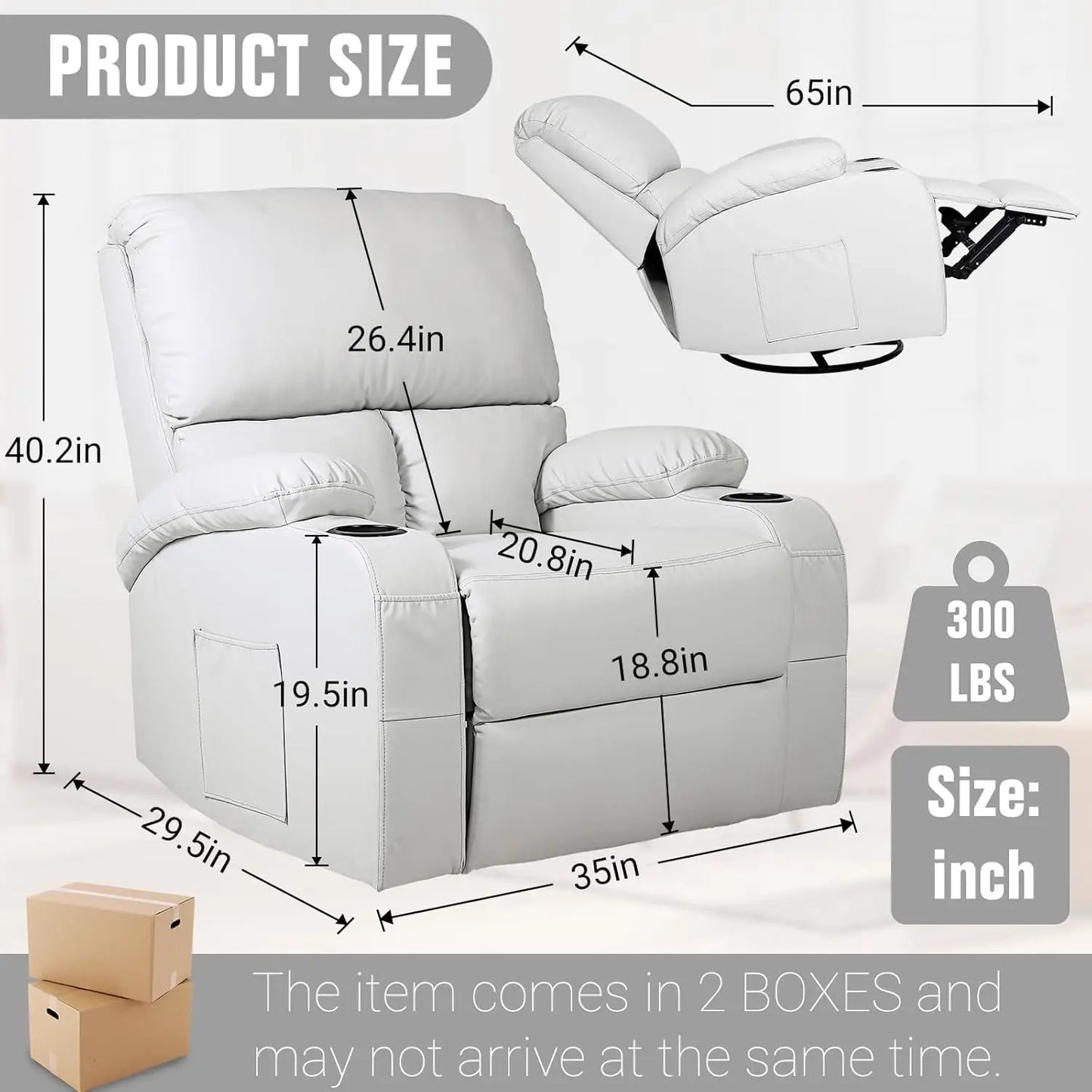 XIAOLANG Rocking Recliner Chair With Massage And Heat