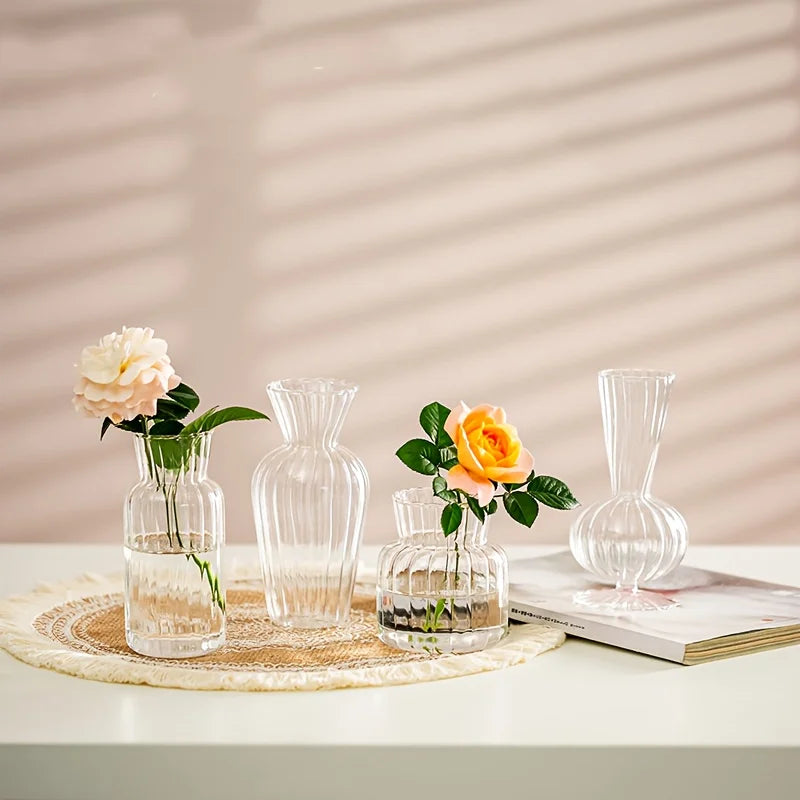 Transparent Glass Vase Set for Wedding Tables and Rose Centerpieces
