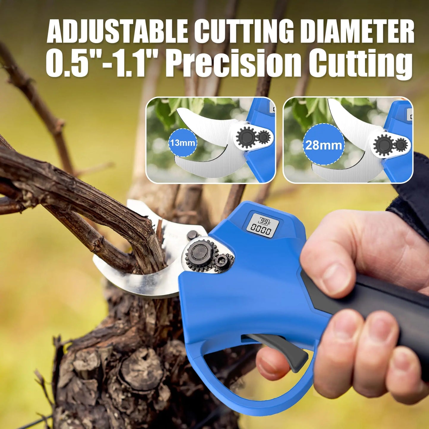 20V Cordless Pruning Shears With Brushless Motor, LCD, SK5 Blades