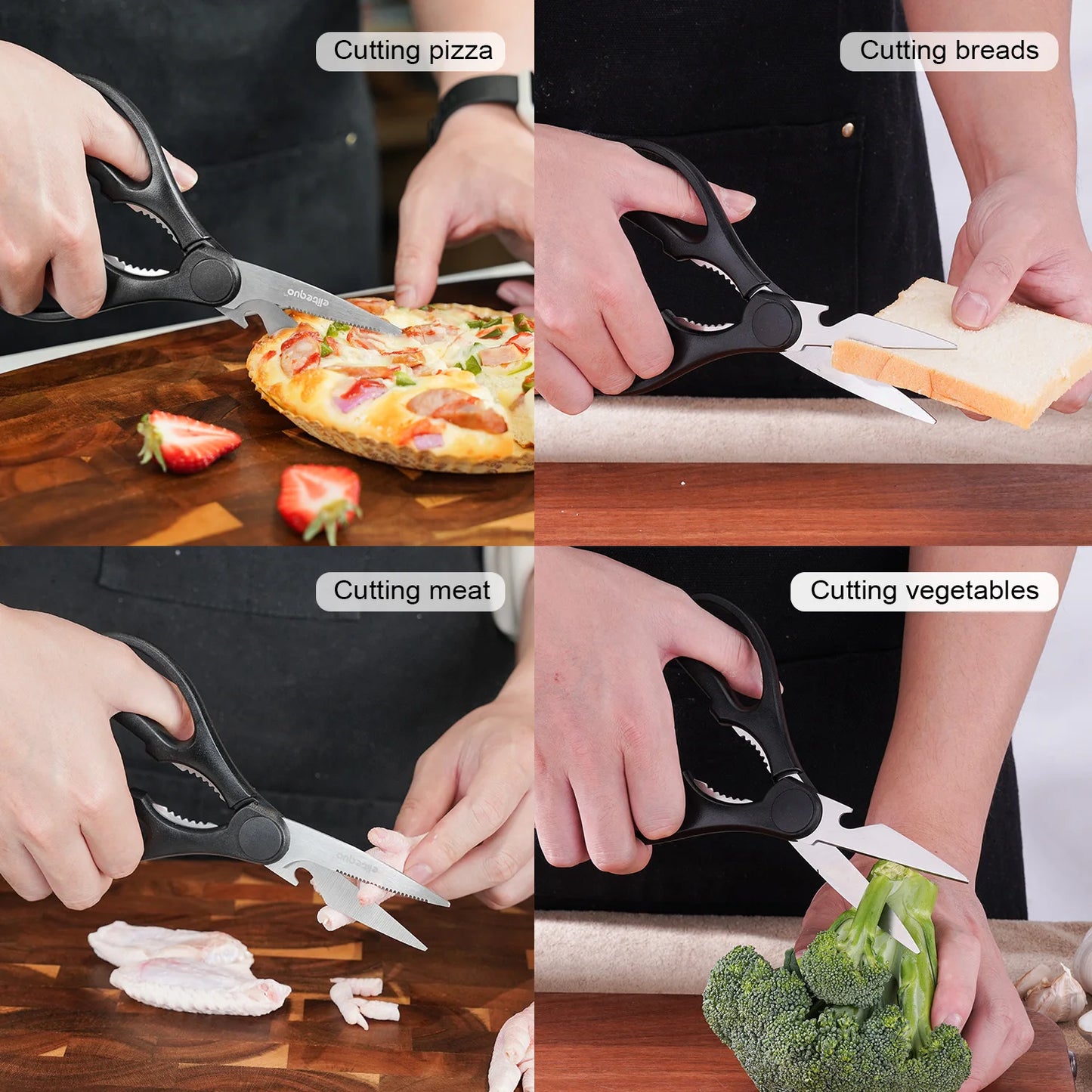 Elitequo All Purpose Kitchen Scissors Heavy Duty Dishwasher Safe Stainless Steel