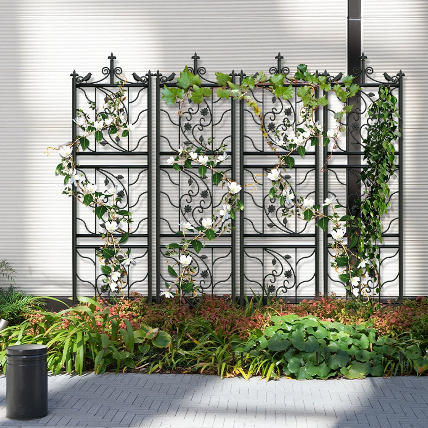Hign Concerned Metal Garden Trellis 2 Pack Grid Panels