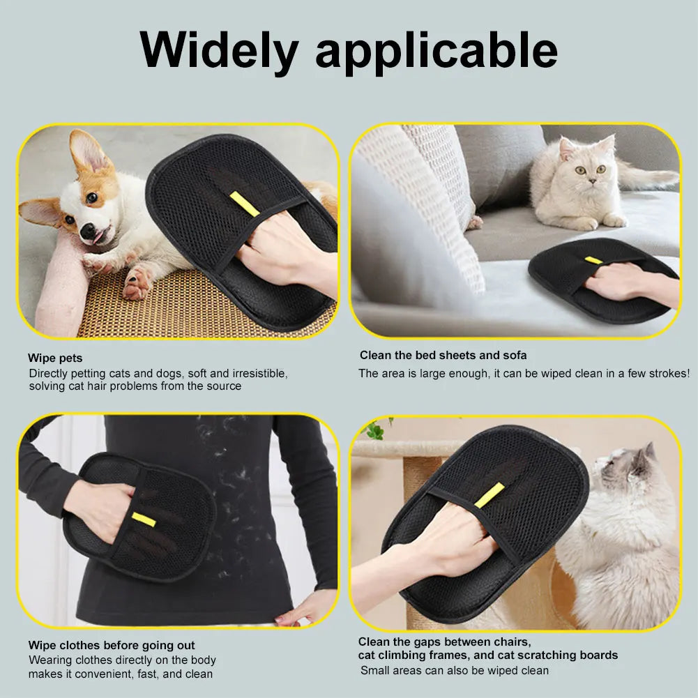 NONECN Double Sided Pet Hair Remover Gloves Cats And Dogs
