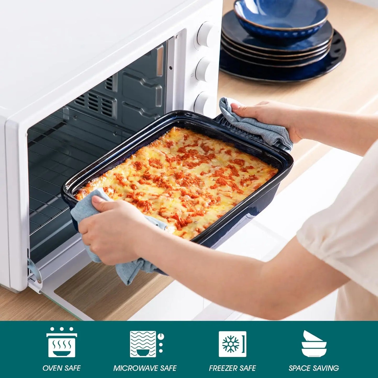 Casserole Dish With Lid Oven Safe Baking Pan For Lasagna