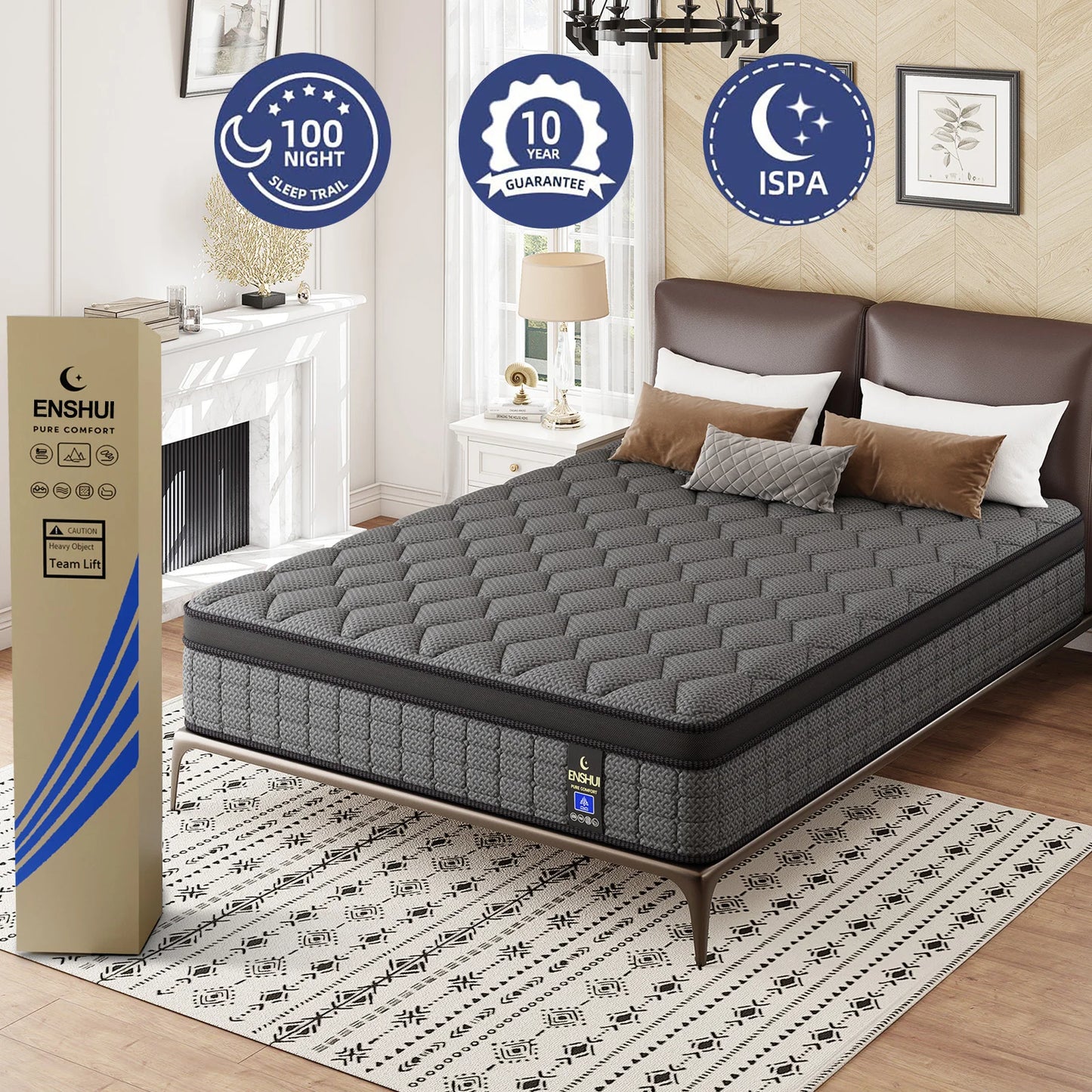 Gel Memory Foam Hybrid Mattress With Pocket Springs For Pain Relief