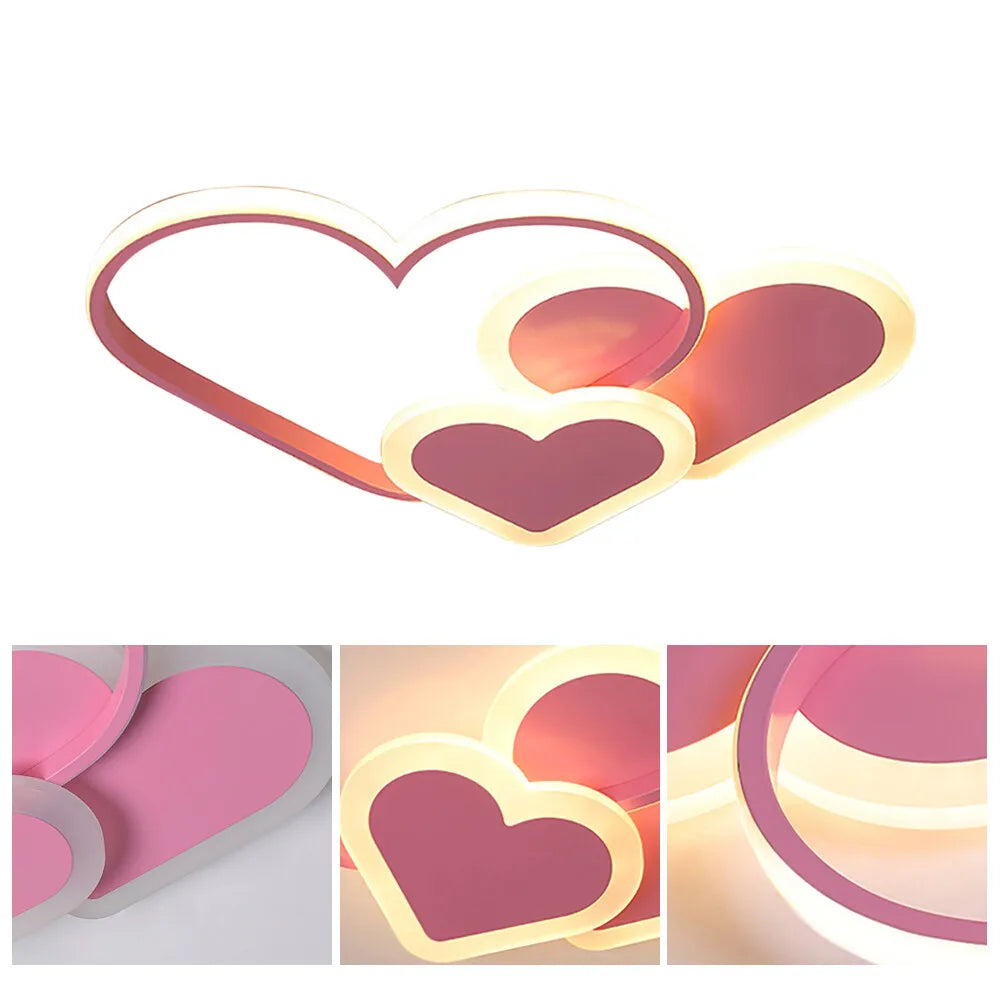 Heart Shaped LED Ceiling Lamp With Remote Control 3000K 6000K