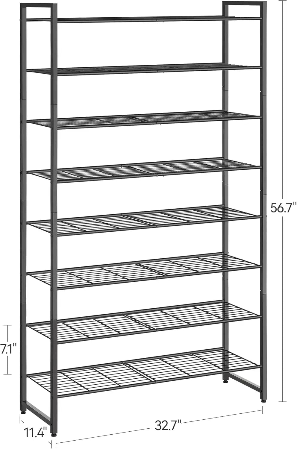 Hign-concerned Metal Shoe Organizer 8 Tier Garage Rack
