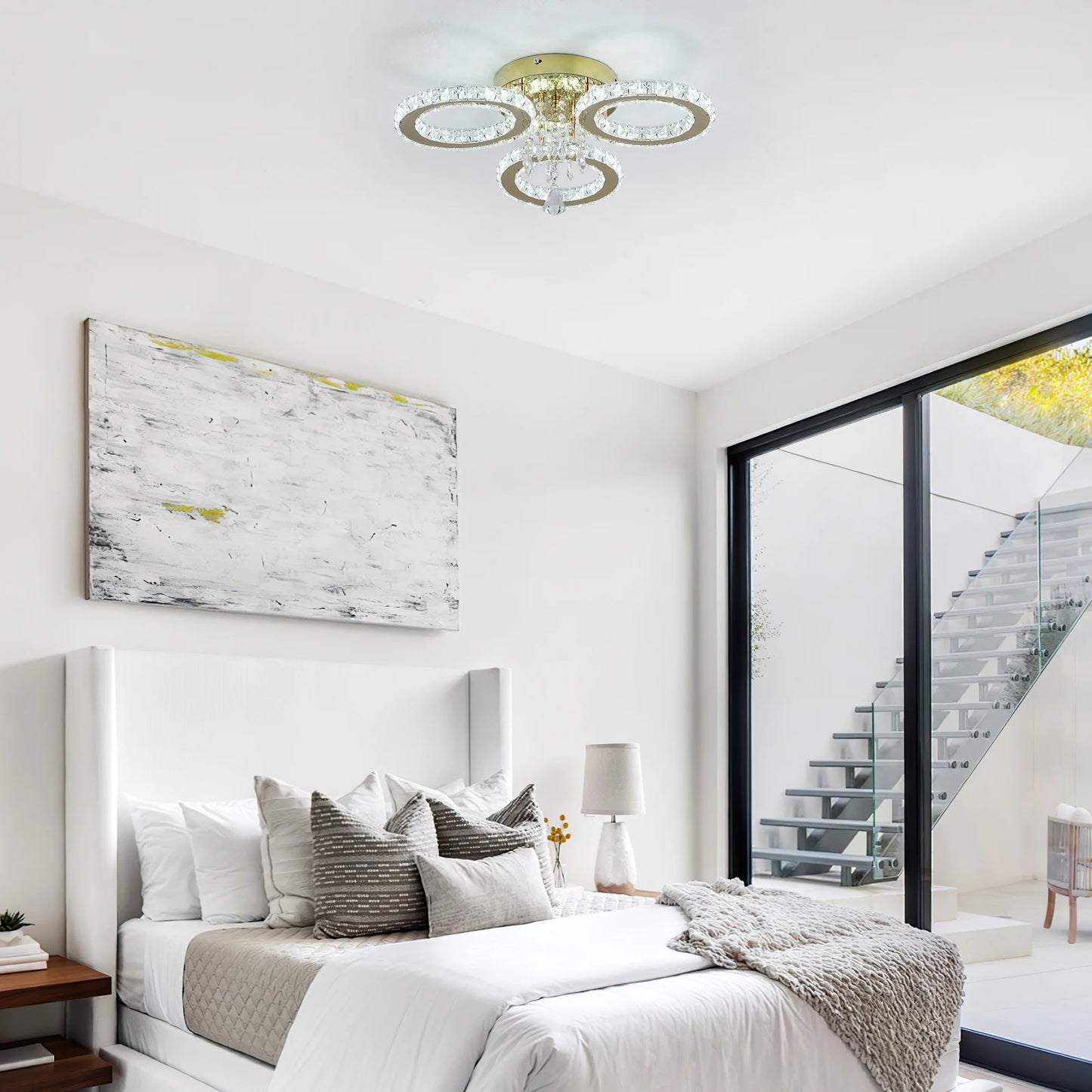 Led Crystal Ceiling Light Chandelier For Living Room Dining