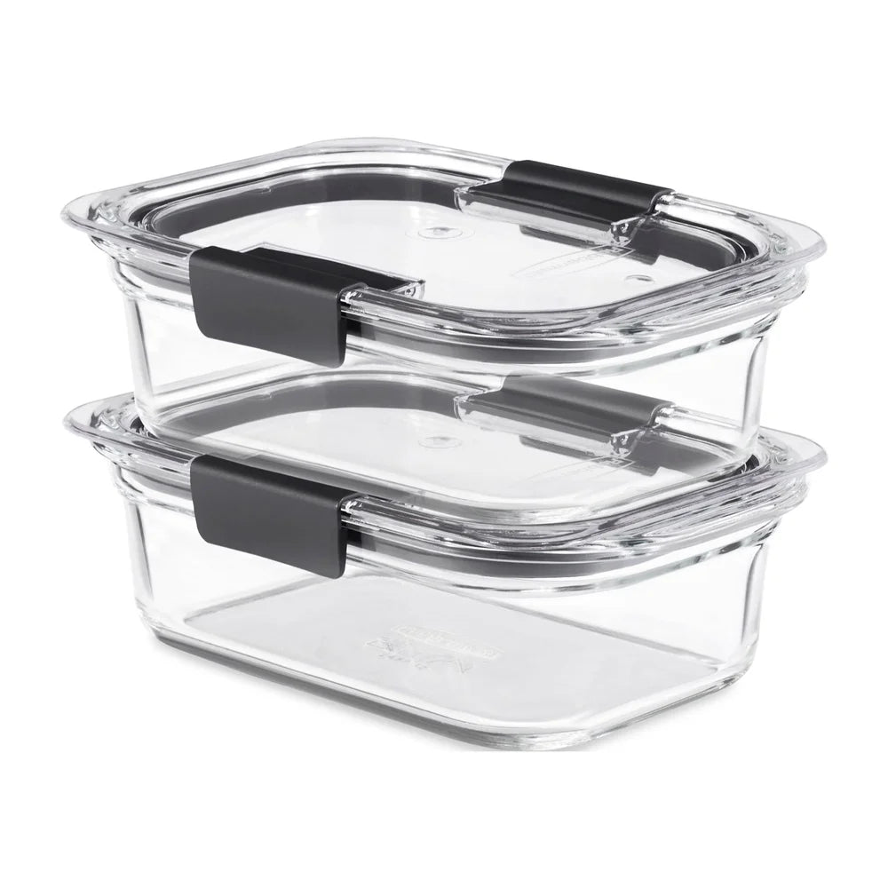 Airtight Glass Food Storage Containers Set Of 2 Microwave Safe