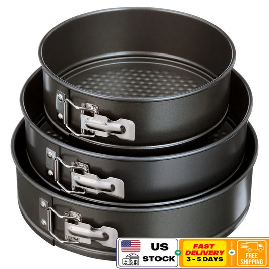 Three Piece Nonstick Carbon Steel Springform Cake Pan Oven Safe