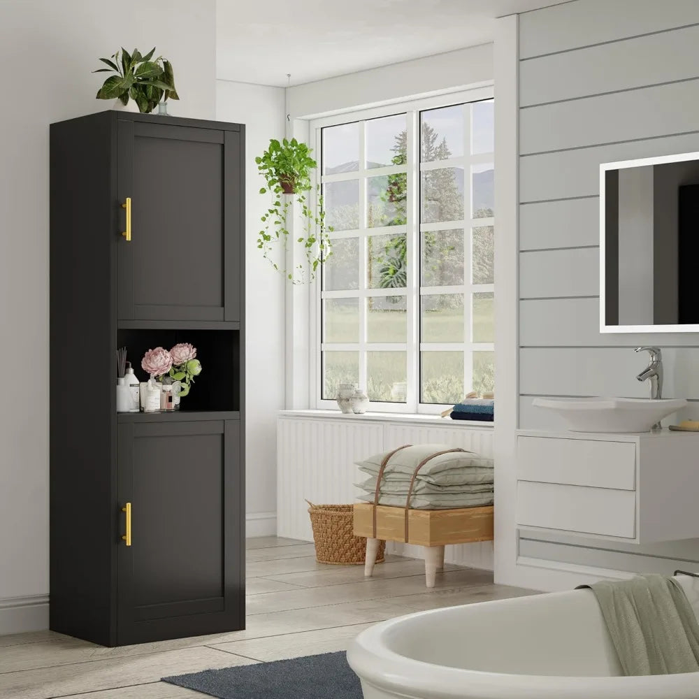 Metal Storage Cabinet With Two Doors For Bathroom Use