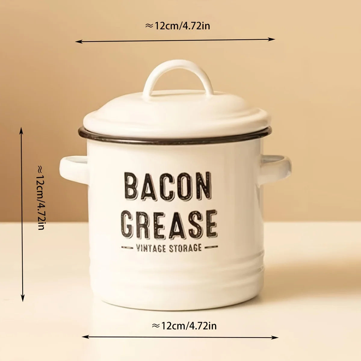 Large Capacity Enamel Oil Pot With Lid For Kitchen Oil Storage